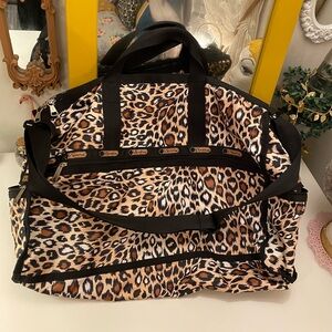 LeSportsac Leopard Print Large Weekend Tote Bag